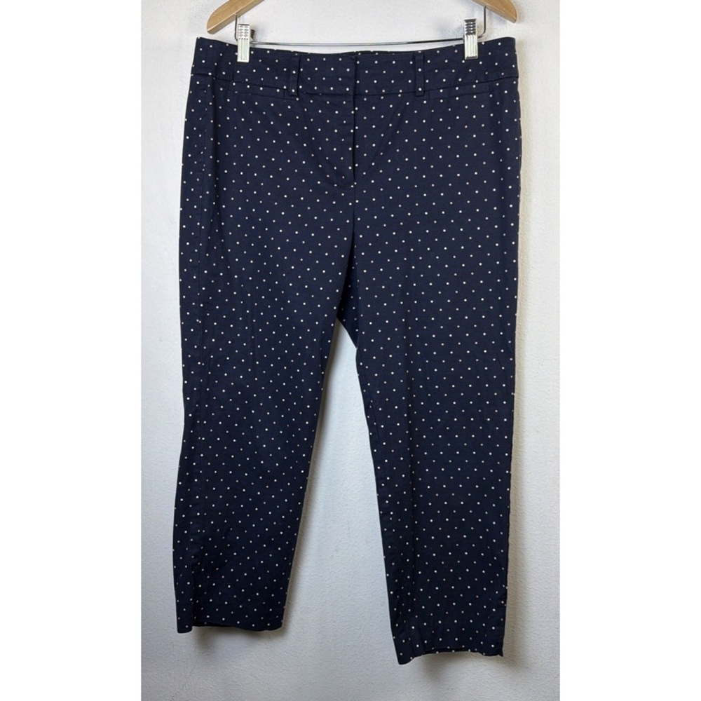 Ann Taylor Dark Blue Polka Dot Trousers
